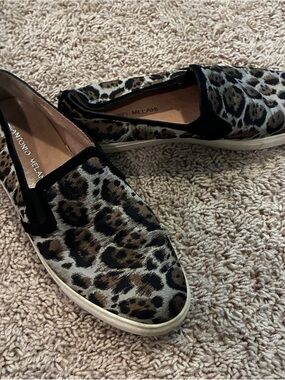 ANTONIO MELANI Leopard Print Slip-On Sneakers - Brown, Black, Cream